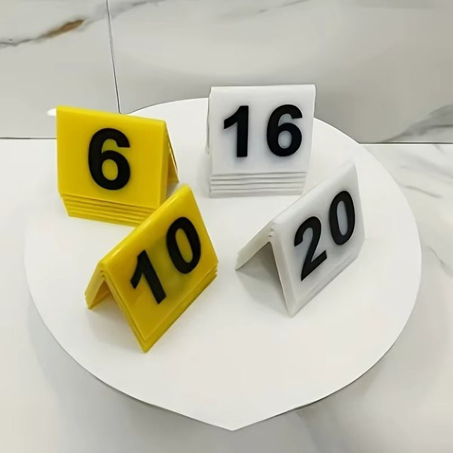 Acryl-Tischnummern Set 1-40 in Schwarz und Gelb für Restaurants, Hotels und Veranstaltungen - Bild 1