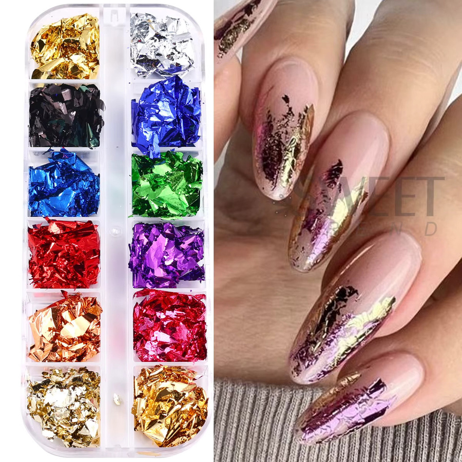Sweet Trend Nageldekoration, Metallic, Gold Silber, 12 Gitter - Bild 3