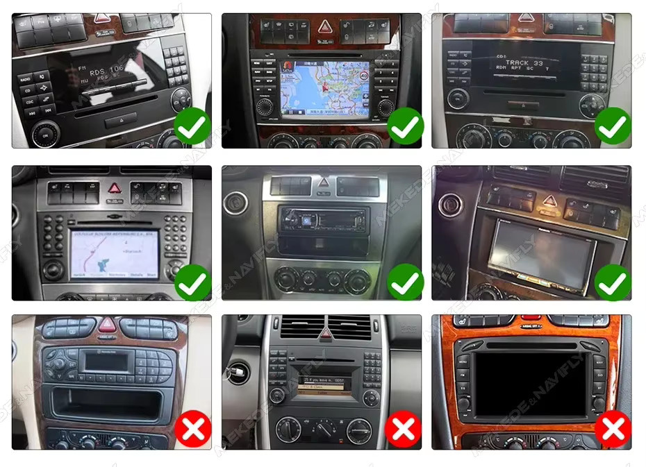 NAVIFANS Android 14 Autoradio für Mercedes-Benz C-Klasse W203 W209, Multimedia Player mit GPS und Carplay, Schwarz - Bild 2
