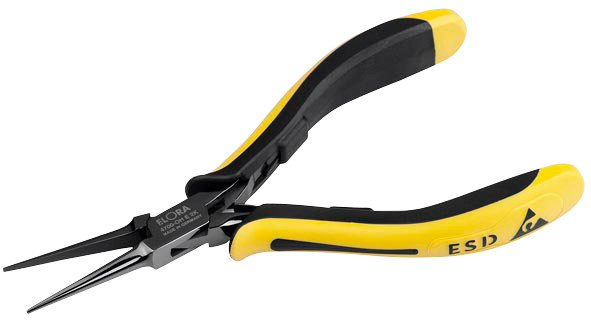 Elora ESD Spitzzange mit glatter Greiffläche ELORA-4700-OH E 2K in Gelb - Bild 1