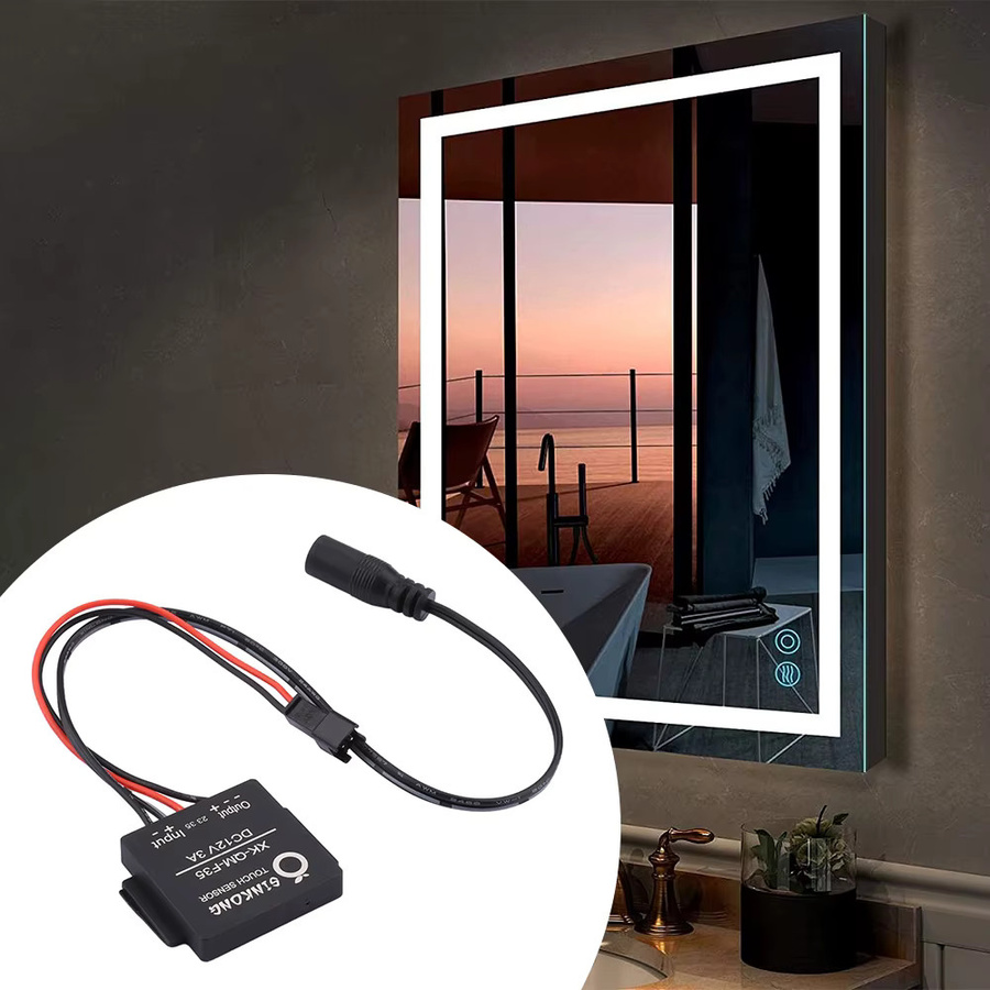 Aideepen DC 12V 3A Touch Dimmer Induktiver LED Schalter für Spiegel und Lampen in Schwarz - Bild 4