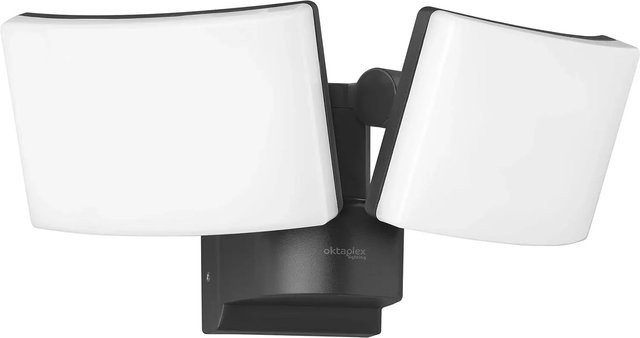 Oktaplex Cali Dos LED Außenstrahler mit 2 Leuchtkörpern, IP65, Warmweiß, 3200lm, Metall, Grau/Weiß/Schwarz - Bild 1
