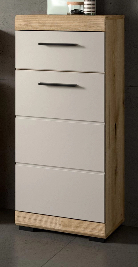Inn.Furn Badezimmer Kommode Shawn in Sand und Eiche, B/T/H: 37 x 31 x 88 cm - Bild 1