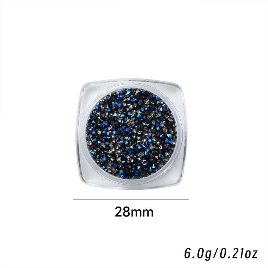 MAFANAILS Micro Pixie Kristall Nail Art Strasssteine, Blau Gold - Bild 2