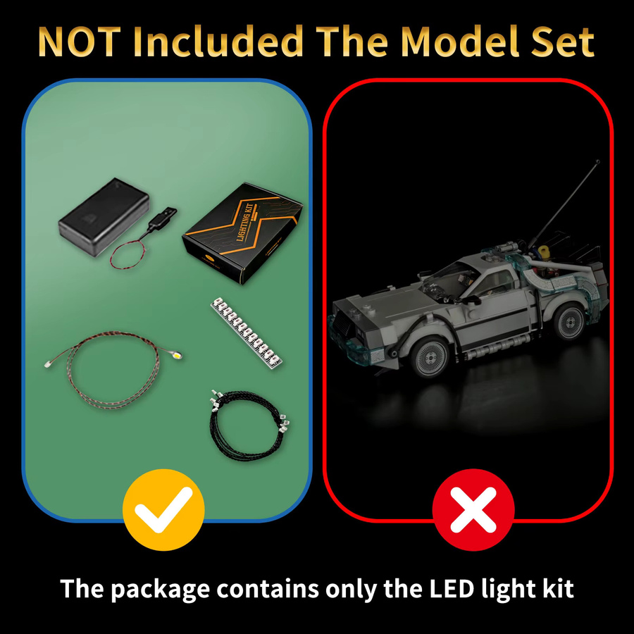 LYBMTWF LED-Beleuchtungsset, kompatibel mit Lego 77256, Zurück in das Future Time Machine Modell - Bild 3