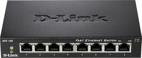 D-Link DES-108 Netzwerk-Switch mit 8 Ports, 100 Mbit/s, Schwarz - Bild 1