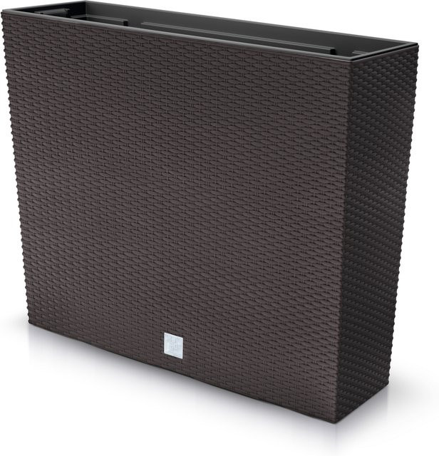 PROSPERPLAST Blumentopf RATO CASE in Erdbraun mit Rattanoptik, B/T/H: 58,0 x 18,0 x 49,8 cm - Bild 1