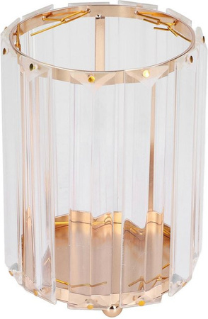 Kosmetikpinselhalter aus transparentem Borosilikatglas von OutsideWorld, runder Organizer für Schreibtisch und Schminktisch in Luxus-Design