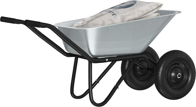 Schubkarre Yiwydaa aus Stahl in Silber und Schwarz, B/T/H: 137 x 60 x 65,5 cm - Bild 1