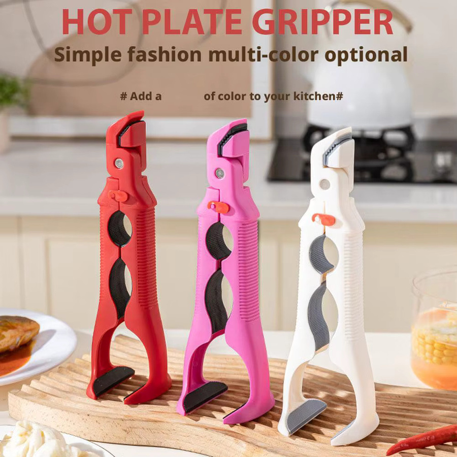 KITPIPI 2er-Set Silikon Griff Clip, hitzebeständiger 3-in-1 Pfannengriff und Flaschenöffner, Rot - Bild 2