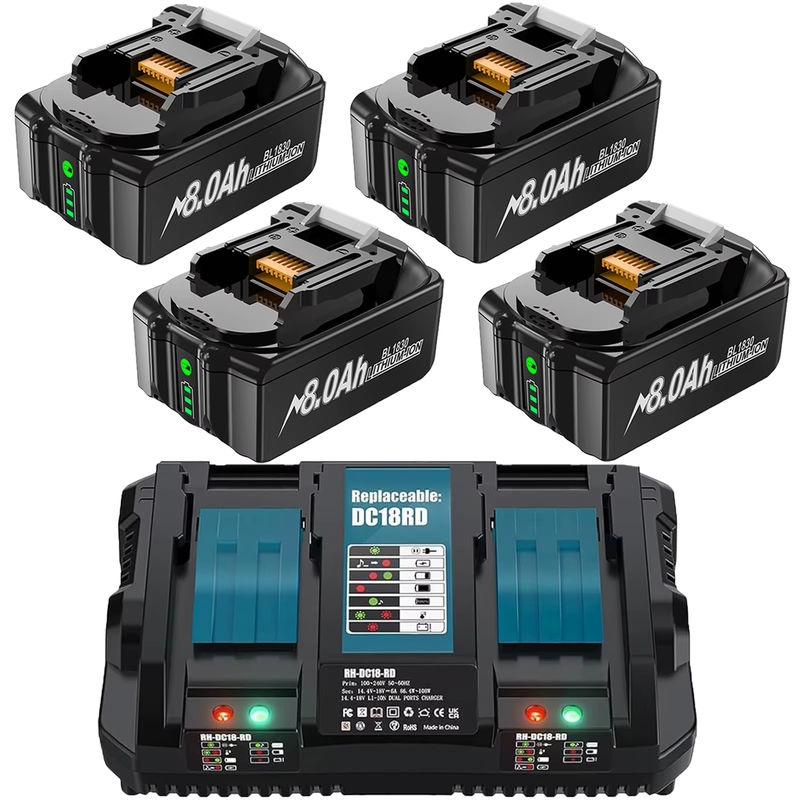 Turpow Akku-Set für Makita 18V mit 8000mAh BL1830 Batterie und 6A Ladegerät - Bild 3