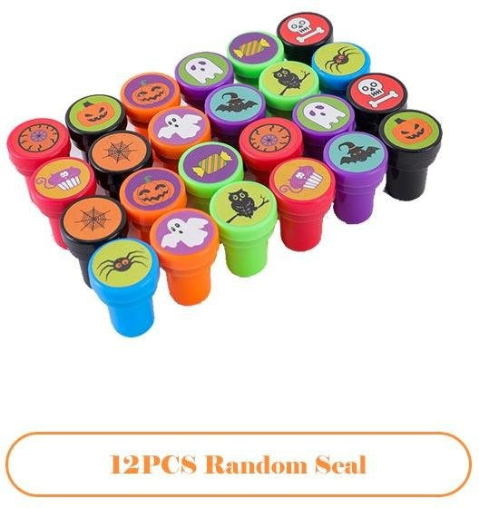 A Family Of Home Textiles Halloween Mini Stempel Set mit 12 Cartoon Motiven für Kinder DIY Aktivitäten in Multicolour - Bild 1