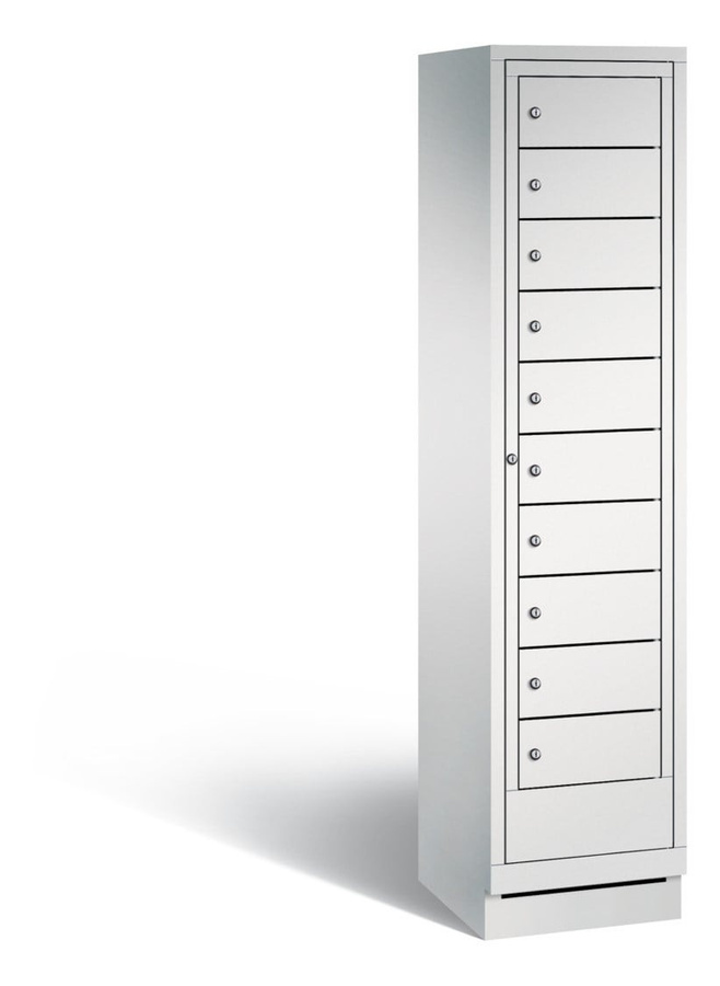 Wäscheausgabeschrank Comfort von BIGBOXX, moderner freistehender Metallschrank in Weiß Matt mit Schwenktüren - Bild 1