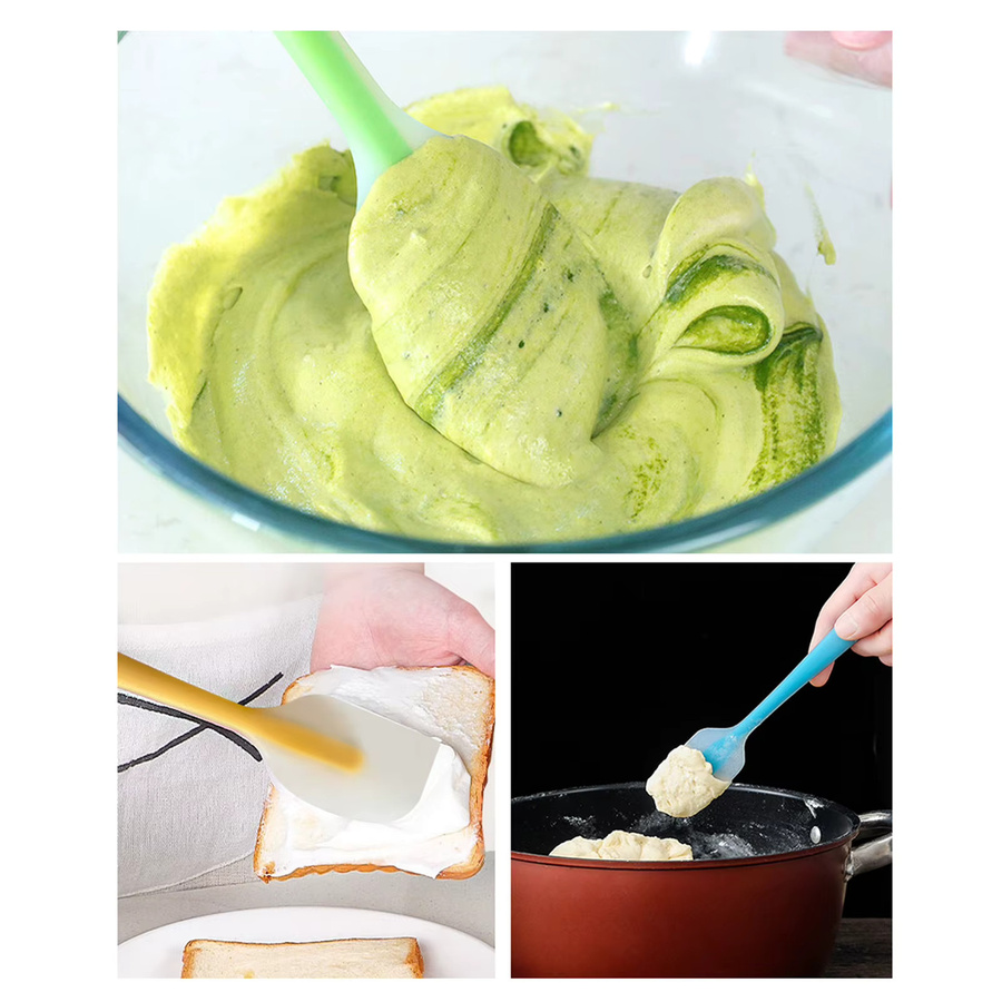Aleekit 5er Set Silikon-Teigschaber Set, Antihaft-Backzubehör für die Küche, Mehrfarbig - Bild 3