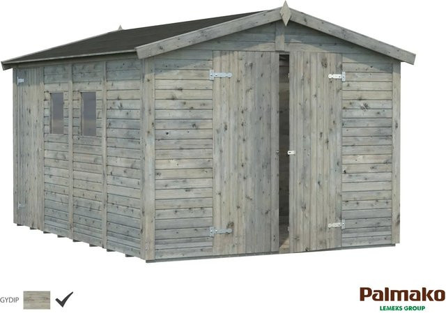 Palmako Dan Holz-Gartenhaus in Grau mit Satteldach aus Fichte B/H/T: 295 x 220 x 370 cm - Bild 1