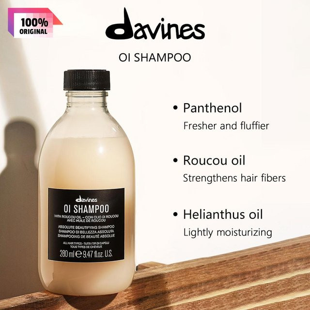 Davines OI Nährendes Shampoo, 280 ml, Normales Haar, Basilikumöl - Bild 1