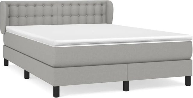 vidaXL Boxspringbett mit Matratze Hybrid-Design in Hellgrau, B/T/H: 140 x 200 x 147 cm - Bild 1