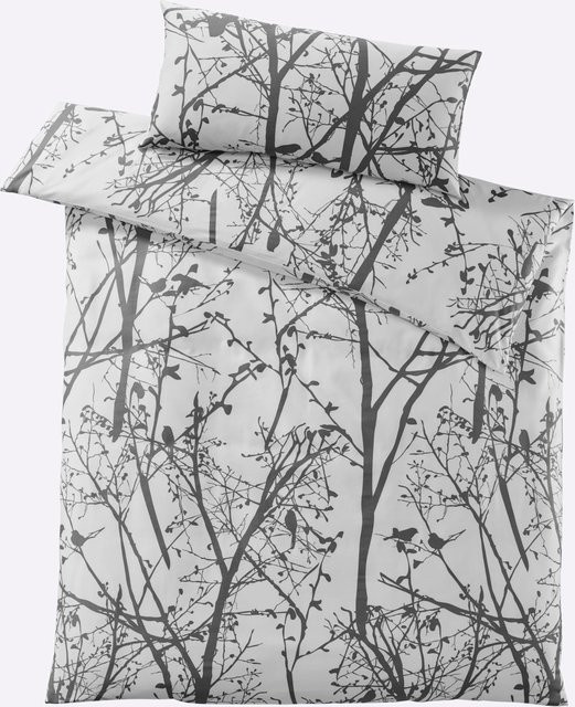 Heine Home Bettwäsche aus 100% Baumwolle in Mako-Satin mit floralem Äste-Print, Unisex - Bild 1