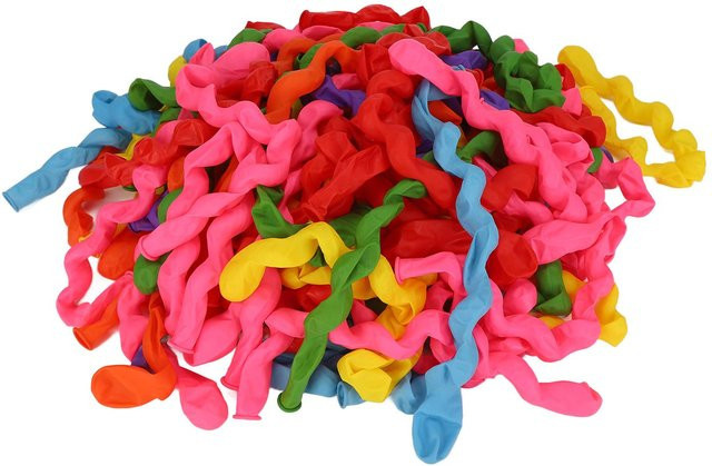 100 Stück Igeteck Latex Spiralballons in Rot und Multicolour für deine Party - Bild 1