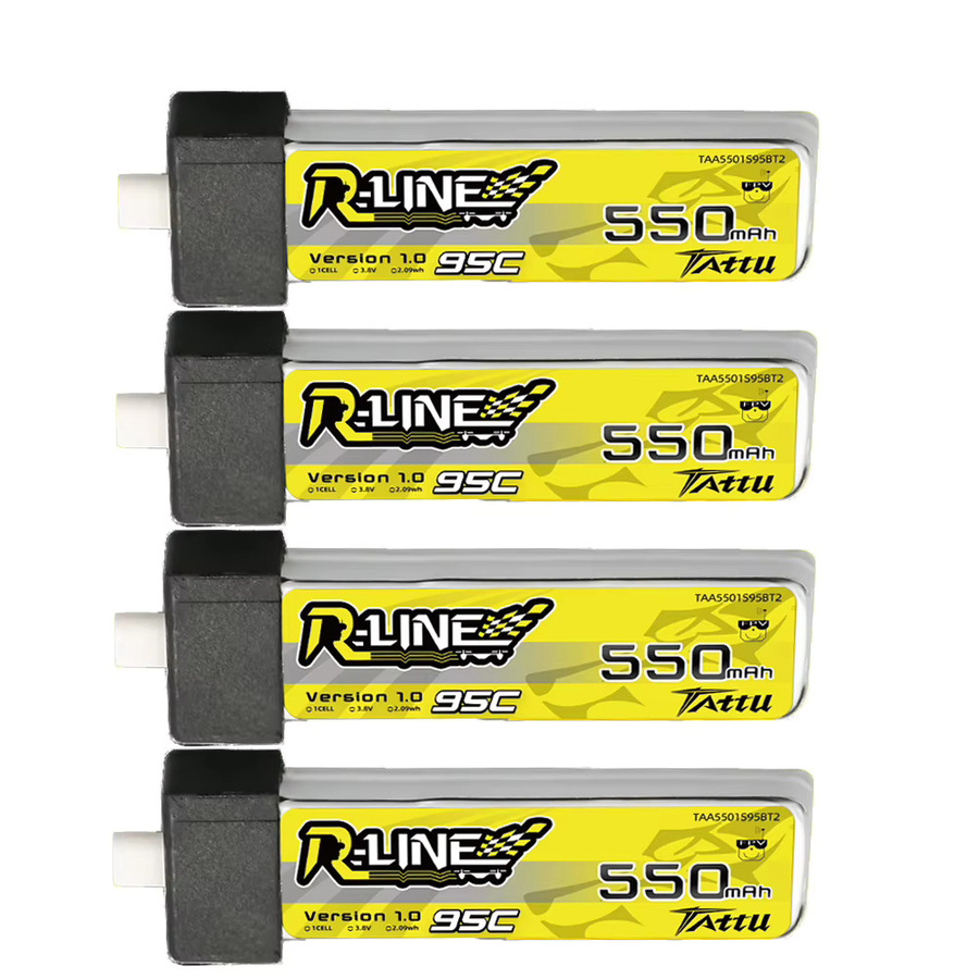Tattu R-Line Lipo-Akku 550 mAh 1S 95C 3,8 V mit BT 2.0-Stecker in Gelb für Betafpv Meteor75 Pro, Air75 und Air65 - Bild 3