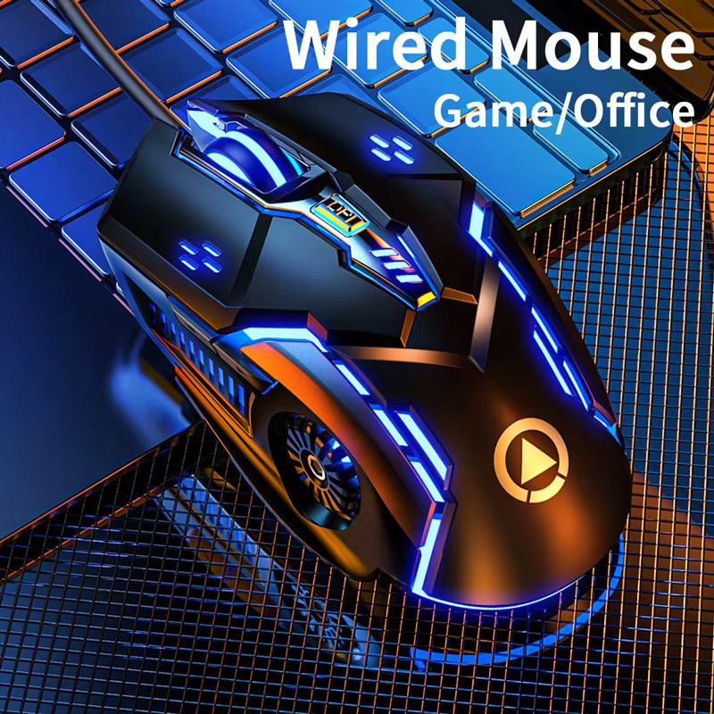 YINDIAO Gaming Maus mit sechs Tasten und Beleuchtung für E-Sport in Schwarz oder Grau - Bild 4
