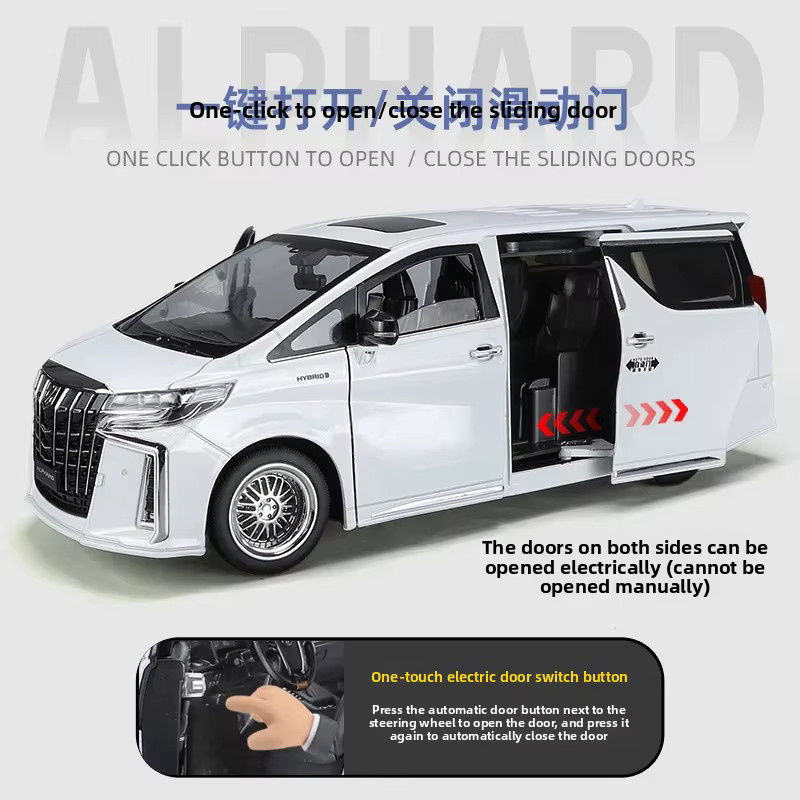 MAKEDA 2023 Alphard MPV, Modellauto, 1:18, Metall, mit Licht und Sound - Bild 6