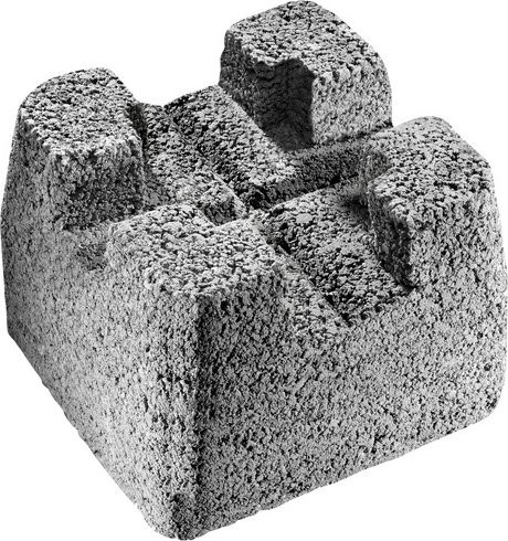 Diephaus Fundamentstein aus Beton in Grau B/H/L: 22 x 17 x 22 cm - Bild 1