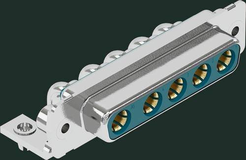 HARTING Steckverbinder 09 69 300 9104 09693009104, Polzahl: 5, Farbe: Grün/Silber, Material: Kunststoff, Löttechnik - Bild 1