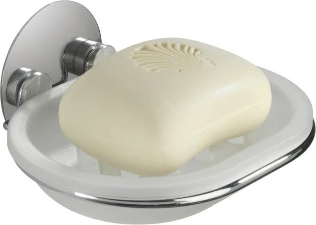 Wenko Seifenablage Turbo-Loc ohne Bohren in Chrom glänzend rund - Bild 1