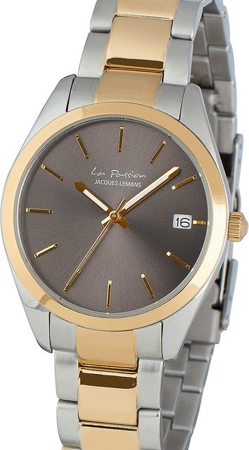 Jacques Lemans Damenuhr, Quarz, Edelstahl, 34 mm, Grau, 10 ATM - Bild 1