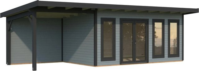 Palmako Holz-Gartenhaus Aurelia mit Pultdach in Grau und Anthrazit inklusive Boden, B/T: 833 x 300 cm - Bild 1