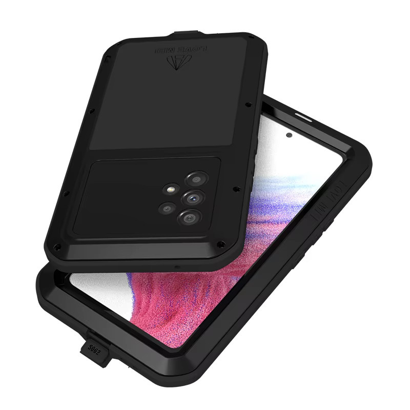 Love Mei Handyhülle für Samsung Galaxy A54 A53 A52 A51 A42 A34 A32 in Weiß, stoßfeste Silikon-Metallschutzhülle in Militärqualität - Bild 2