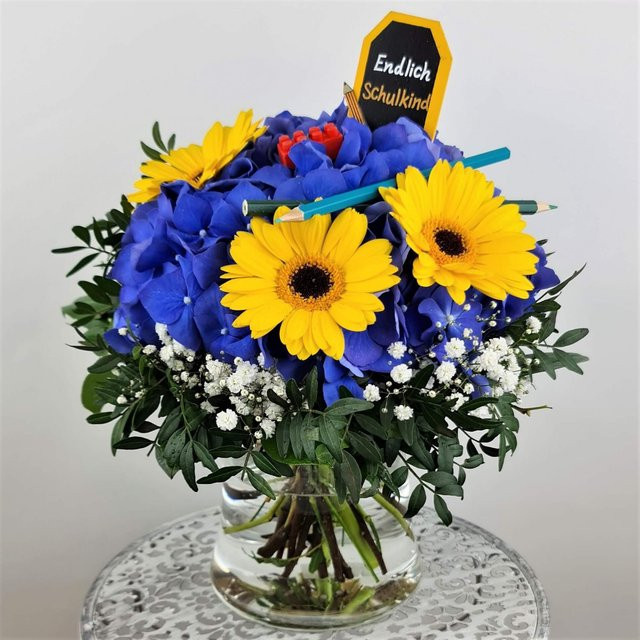 Blumenstrauß Congratulations Hydrangea Gerbera Greenery Multicolor - Bild 1