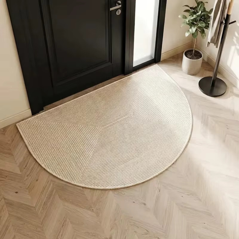 VIKAMA Halbkreisförmige Fußmatte in Beige, minimalistische rutschfeste Schmutzfangmatte für Eingangsbereich und Küche, B: 60,0 cm, T: 40,0 cm - Bild 2