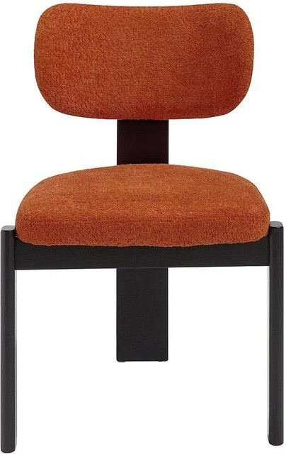Vente-unique Stuhl Wilana in Terracotta aus Bouclé-Stoff und Kautschukholz, Breite: 56 cm, Tiefe: 60 cm, Höhe: 85 cm - Bild 1