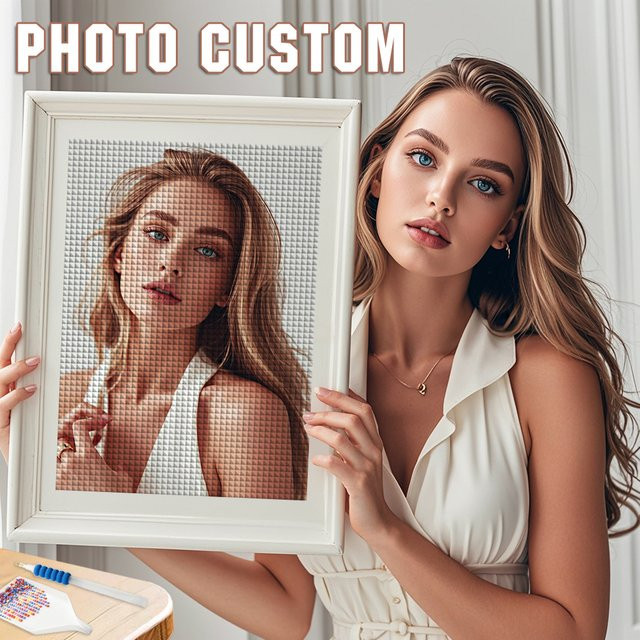 EverShine Personalisiertes 5D Diamant Stickerei Set mit eigenem Foto als DIY Mosaik in Multicolour - Bild 1