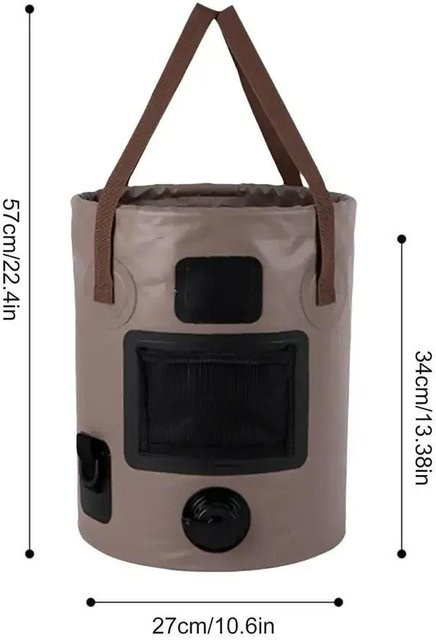 Tragbarer faltbarer Eimer von Yiran Furniture, wasserdichte Wassertasche für Outdoor und Reise, 25 l, grau - Bild 1