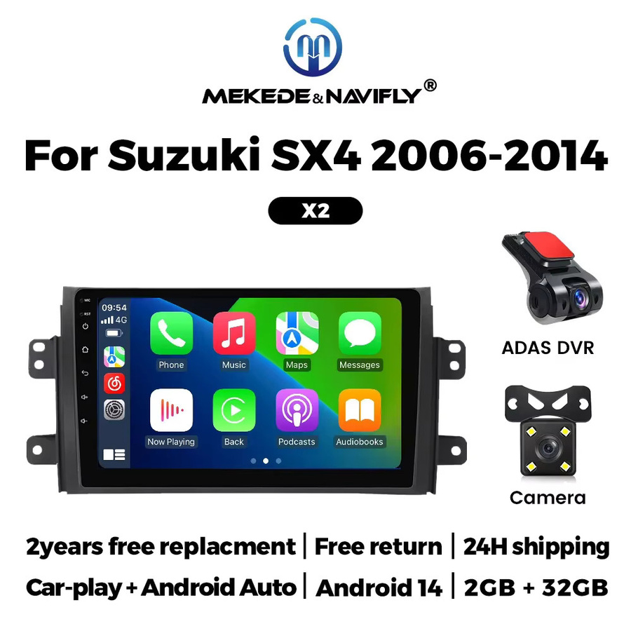 STRONGNAVI Android 14 Auto Radio für Suzuki SX4 2006-2014 mit IPS Bildschirm, Wireless Carplay, WiFi und Bluetooth in Schwarz - Bild 3