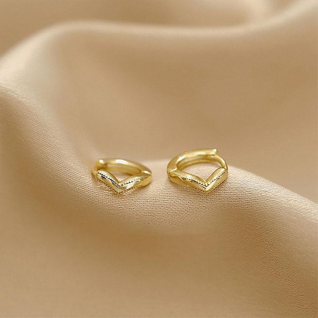 Creolen Messing, Gold, Zirkonia, Damen - Bild 1