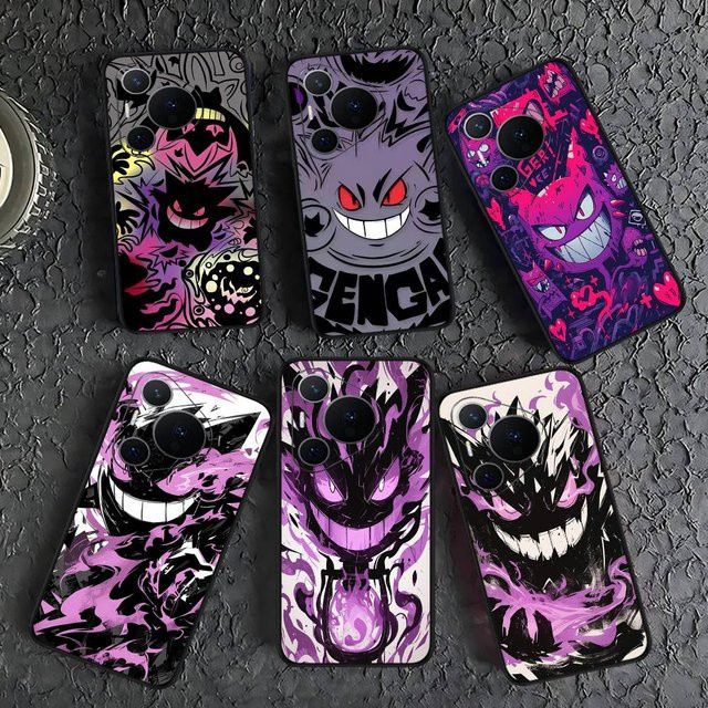 Pokemon Gengar Handyhülle für Huawei P 8 9 10 20 30 40 50 Pro Lite Smart Honor 10 Lite 70 Mate 20 Lite - Bild 1