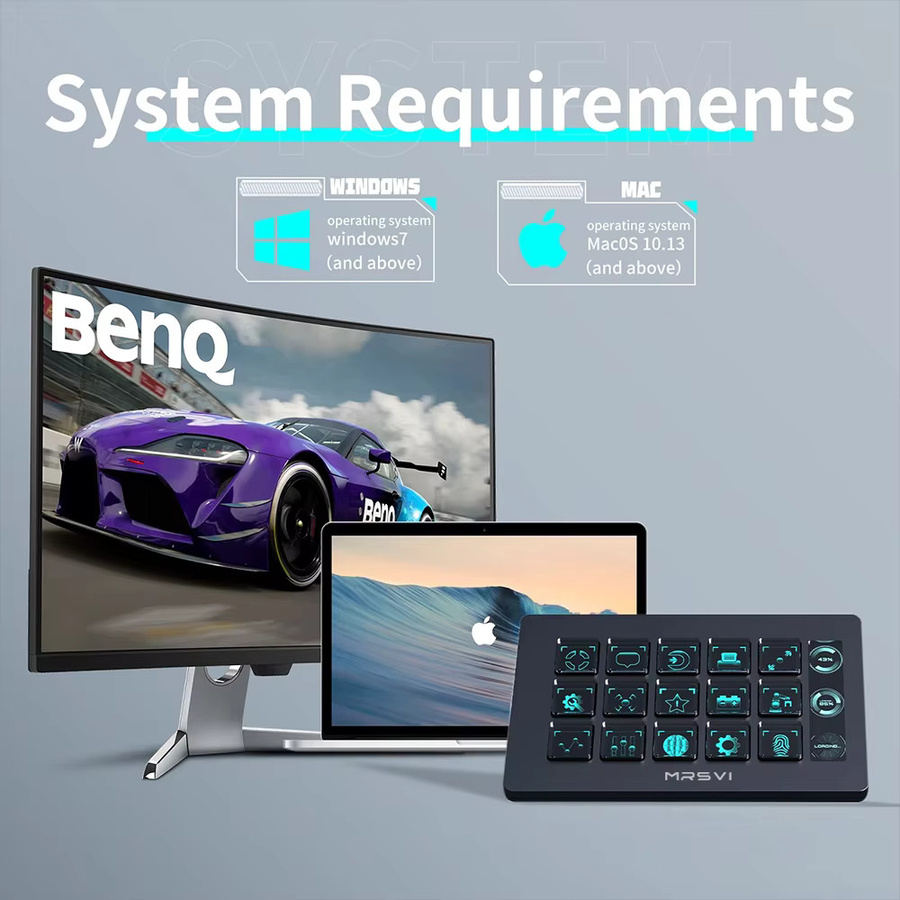 MRSVI 293S Stream Dock Mini Visuelle Tastatur mit LCD-Tasten für Live-Content-Erstellung, kompatibel mit Windows und macOS, in Schwarz oder Weiß - Bild 5
