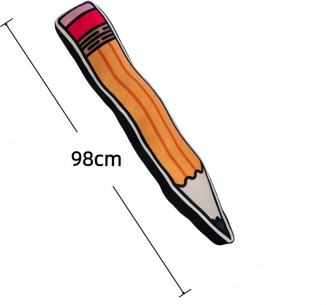 Yiran Health & Beauty Bleistift Plüschkissen in Orange als weiches Sofakissen und kreatives Geschenk - Bild 1
