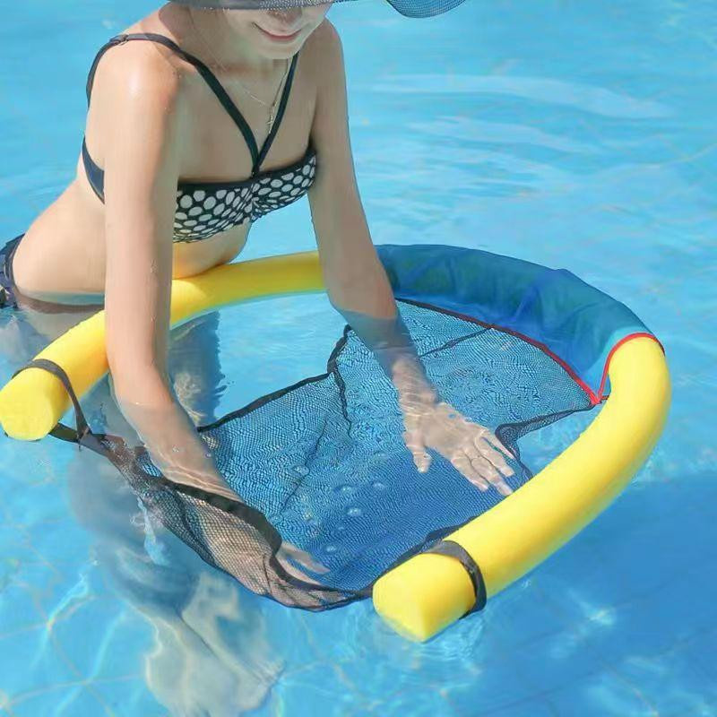 Allbestart Aufblasbare Wasserhängematte aus Nylon, faltbare Luftmatratze als Schwimmstuhl für Pool und Strand, Mehrfarbig - Bild 2