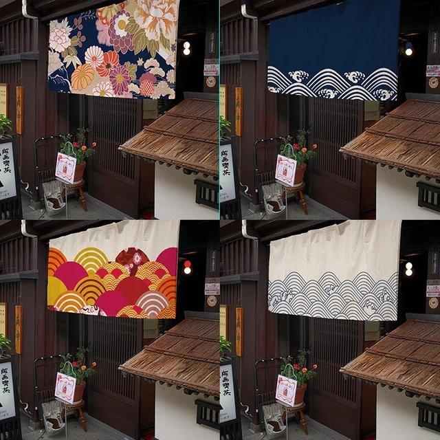 VIKAMA Vorhang im japanischen Stil als Sichtschutz für Wohnzimmer und Schlafzimmer, B: 140 cm, H: 70 cm - Bild 1
