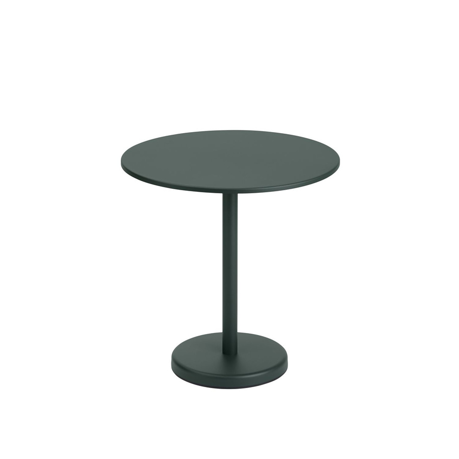 Muuto Linear Steel Gartentisch Rund, Grün, Pulverbeschichteter Stahl, Matt - Bild 2