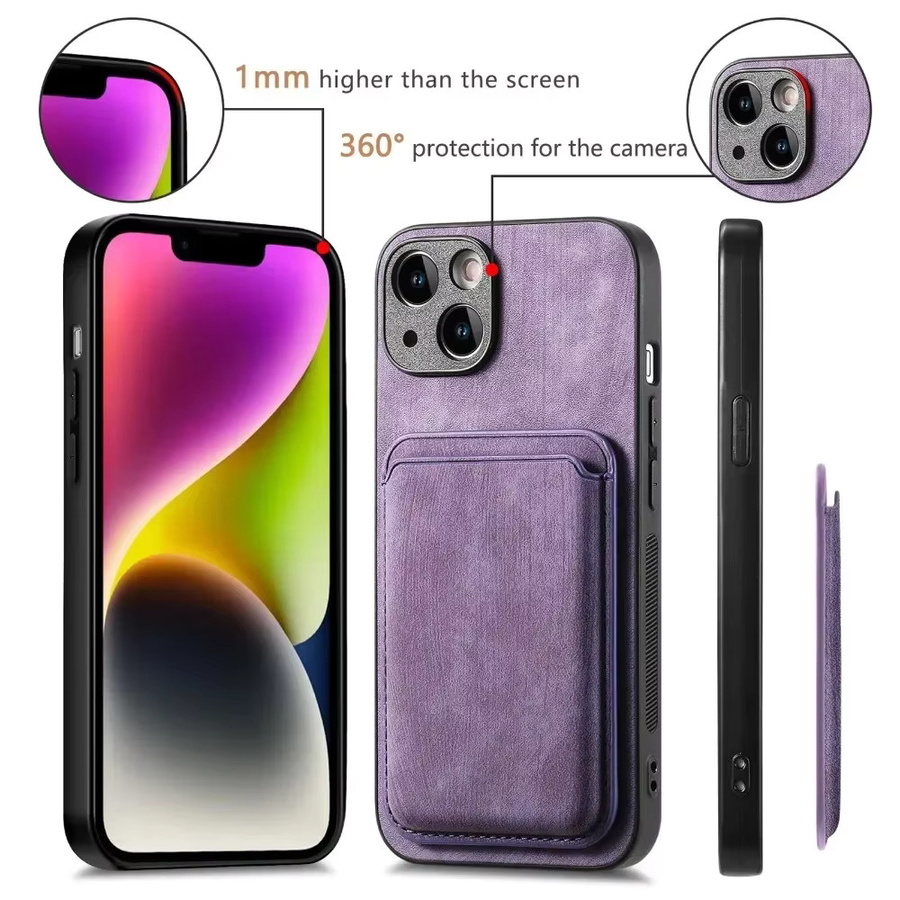 szHAIyu Vintage Lederhülle mit abnehmbarem magnetischem Kartenhalter für iPhone 11 bis iPhone 17 Pro Max Plus in Braun - Bild 4