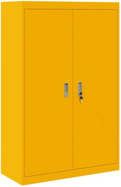 vidaXL Aufbewahrungsschrank 2er-Set aus Stahl in Gelb im Industrie-Style mit Schloss, B/T/H: 90 x 40 x 140 cm - Bild 1