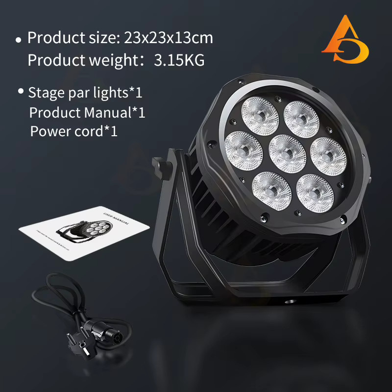 AICPOSE 6-in-1 LED Par-Licht, Wasserdichtes RGBW DMX Effektlicht für professionelle Bühne, DJ und Outdoor-Einsatz, Schwarz - Bild 3