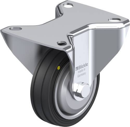Blickle Bockrolle 744123 B-VE 80R-EL-FA in Schwarz und Silber mit 80mm Rad-Durchmesser und 50kg Tragfähigkeit - Bild 1