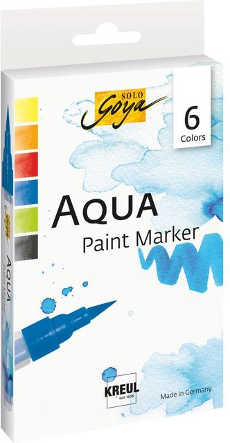 Solo Goya Aqua Paint Marker 6er-Set mit Brush-Spitze in Multicolor - Bild 1